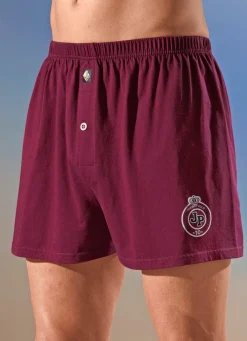 Viererpack Boxershorts, uni mit Druckmotiv