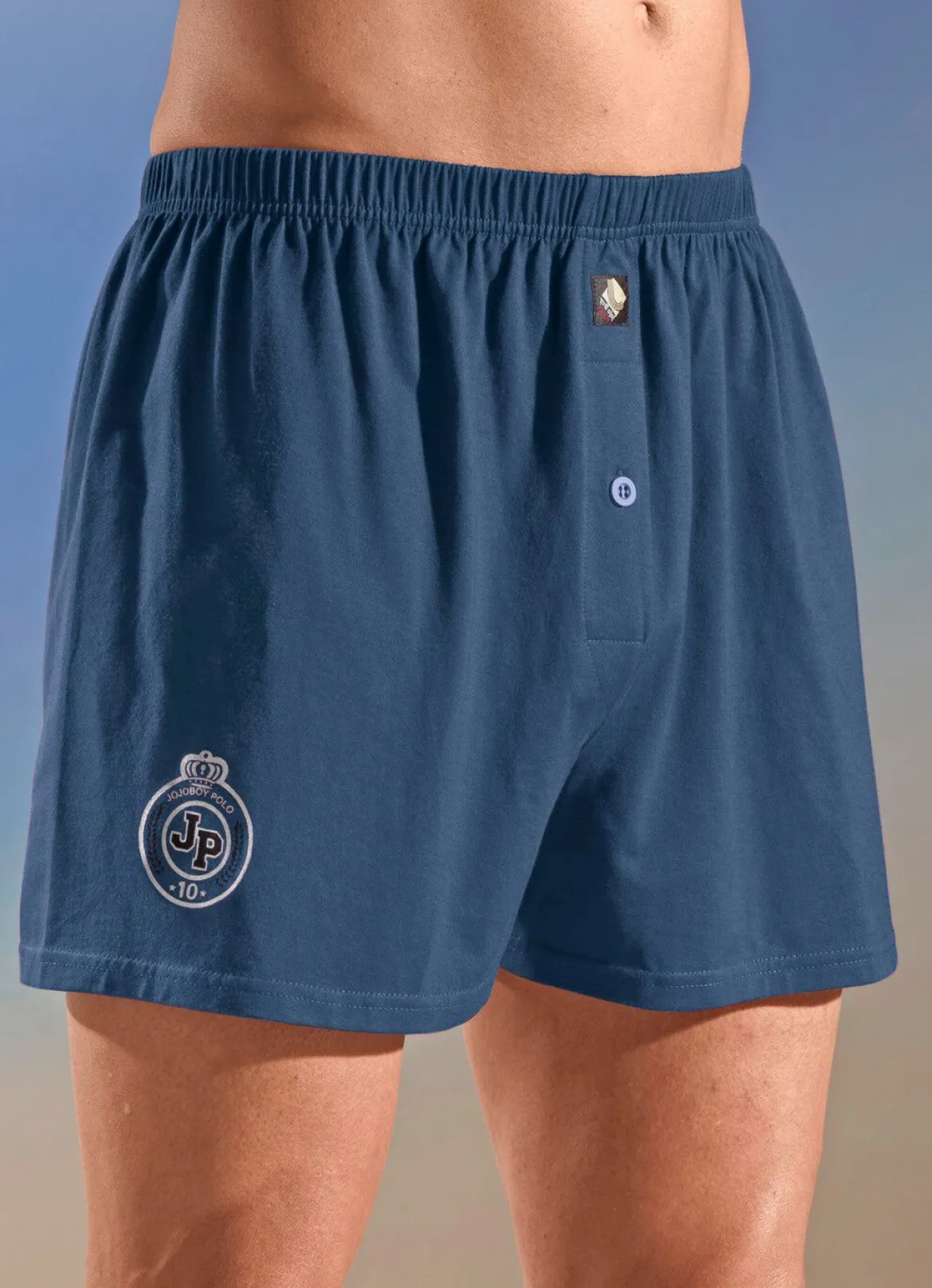Viererpack Boxershorts, uni mit Druckmotiv