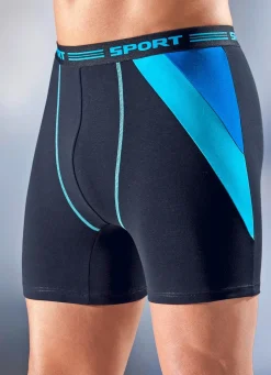 Viererpack Pants, uni mit Einsätzen und Ziernähten