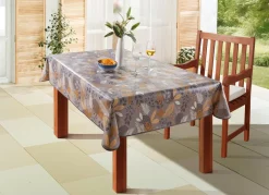 Wachstuch-Tischdecke mit Blätter-Motiv