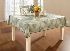 Wachstuch-Tischdecke mit Ginkgo-Motiven