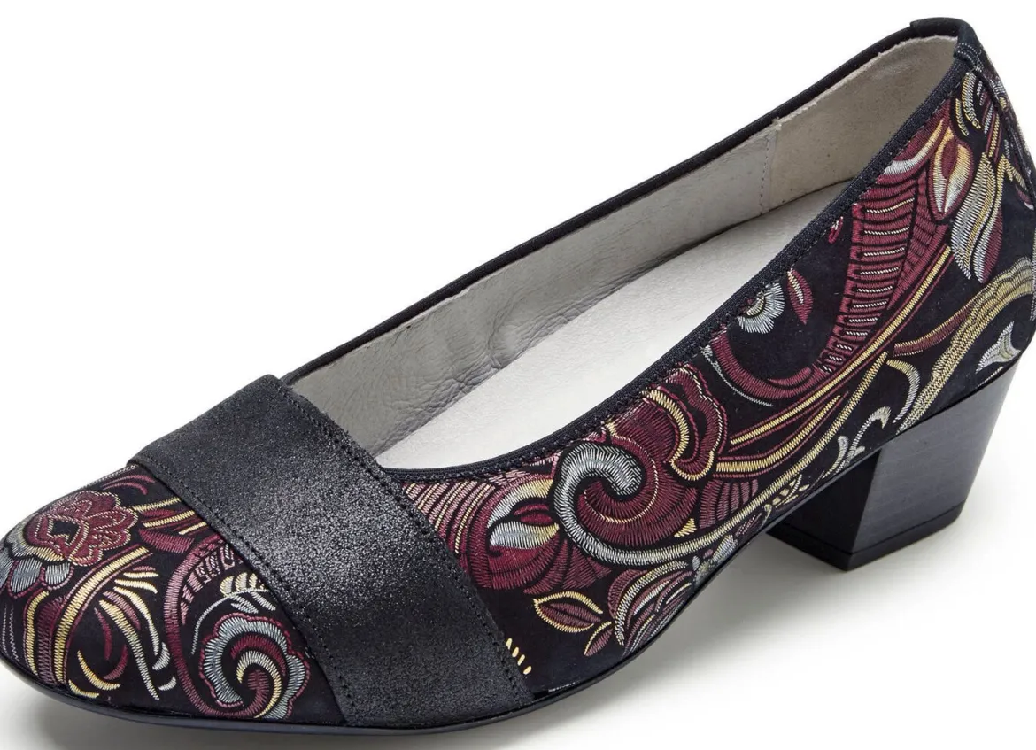 Waldläufer, bequeme Damen-Pumps, Weite K, mit herausnehmbarem Fußbett