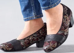Waldläufer, bequeme Damen-Pumps, Weite K, mit herausnehmbarem Fußbett