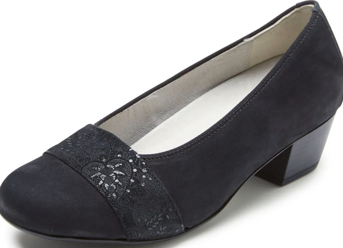 Waldläufer, bequeme Damen-Pumps, Weite K, mit herausnehmbarem Fußbett