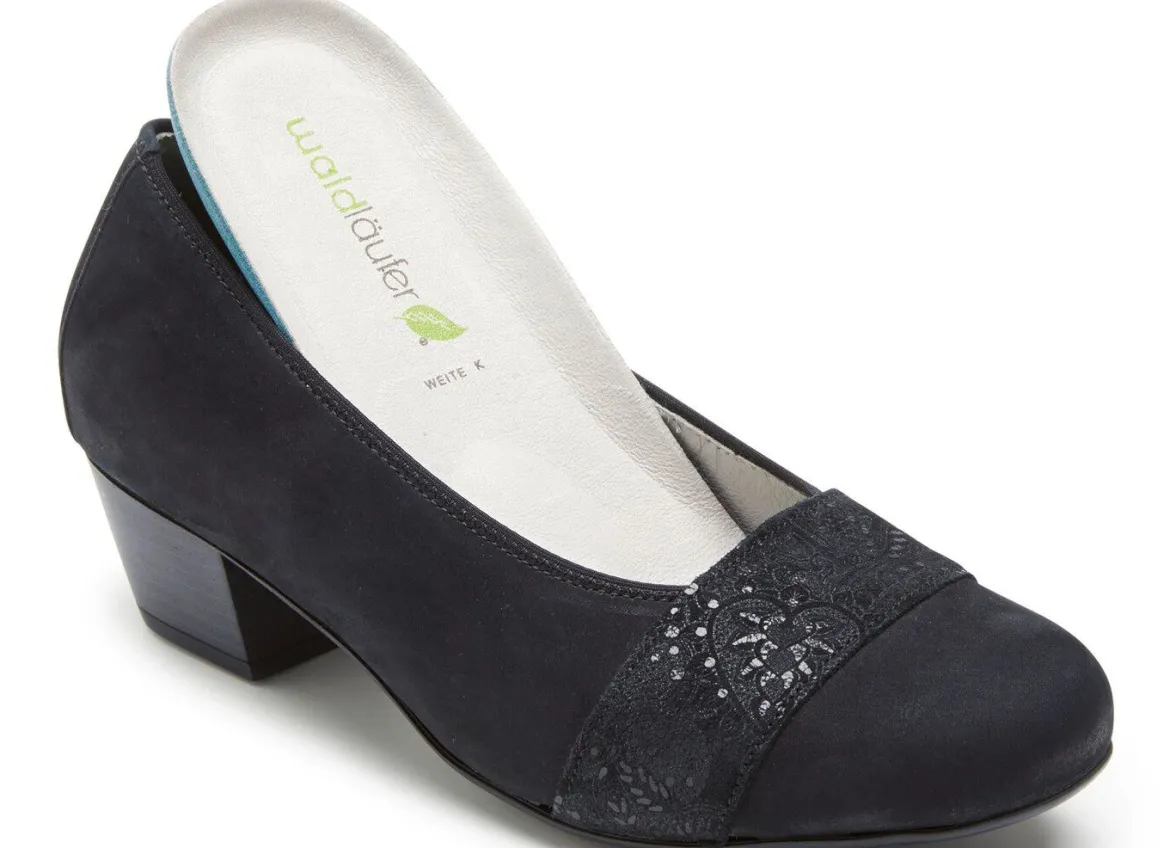 Waldläufer, bequeme Damen-Pumps, Weite K, mit herausnehmbarem Fußbett