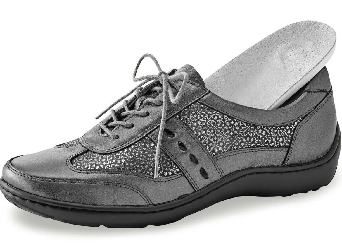 Waldläufer, bequeme Damen-Schnürschuhe, Weite H, mit herausnehmbarem Fußbett