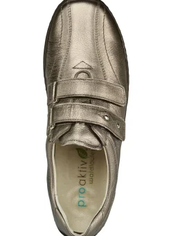 Waldläufer, bequeme Damen-Slipper, Weite H, mit herausnehmbarem Fußbett