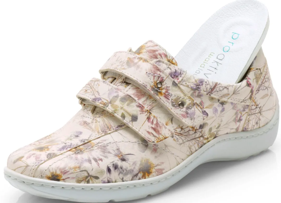 Waldläufer, bequeme Damen-Slipper, Weite H, mit herausnehmbarem Fußbett