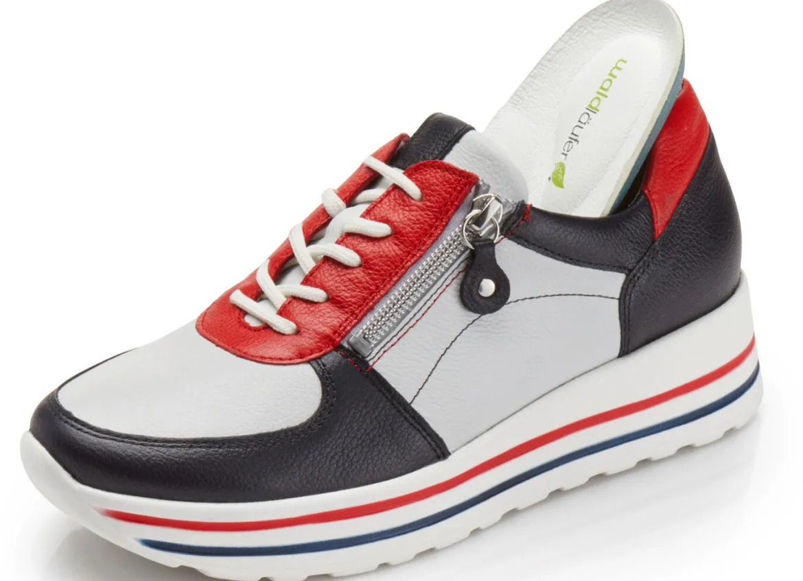 Waldläufer, bequeme Damen-Sneaker, Weite H, mit herausnehmbarem Fußbett