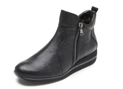 Waldläufer, bequeme Damen-Stiefeletten, Weite H, aus Hirschleder