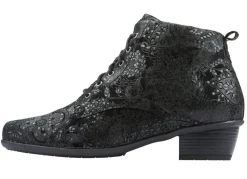 Waldläufer Schnür-Stiefelette mit floraler Prägung