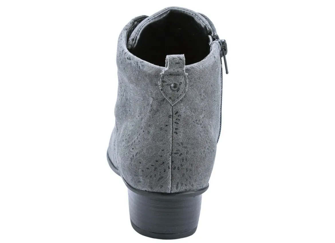 Waldläufer Schnür-Stiefelette mit floraler Prägung