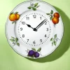 Wanduhr aus Keramik, mit Obstdekor
