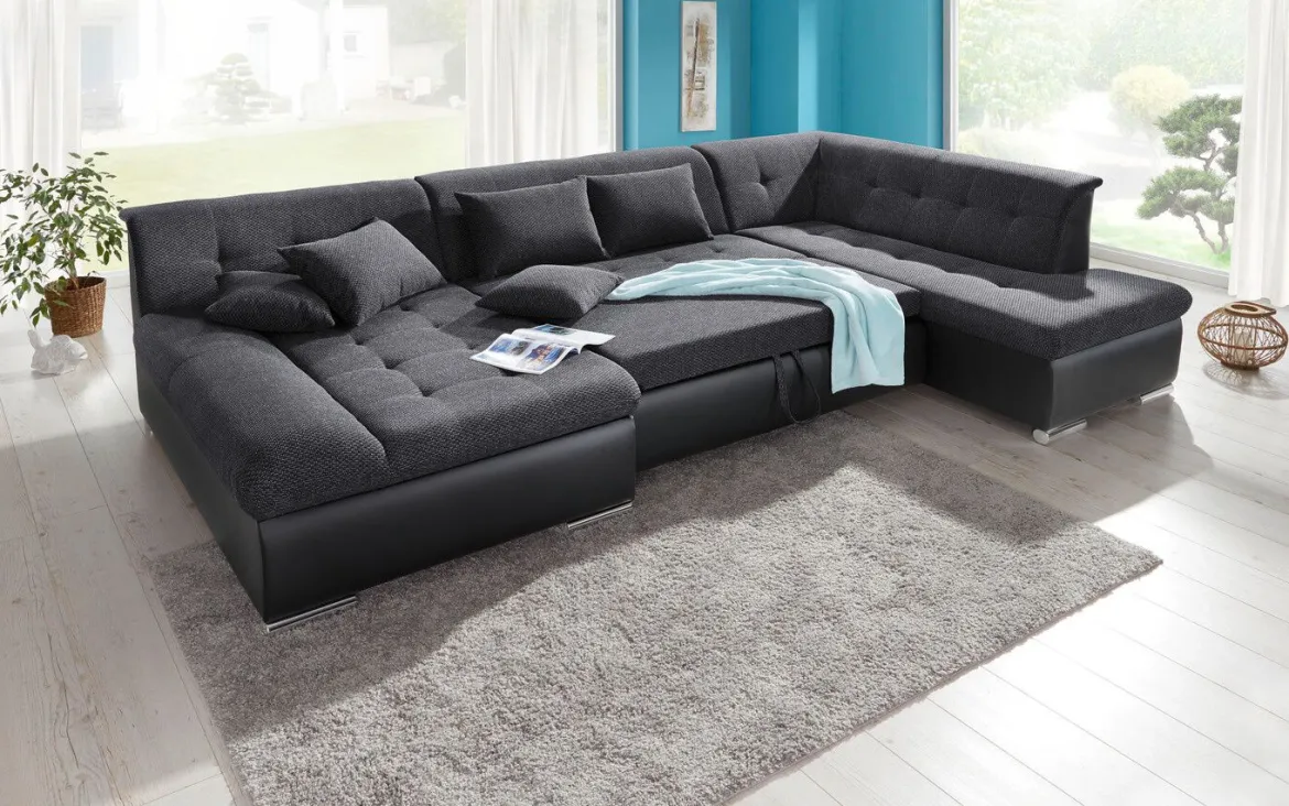 Wohnlandschaft mit Bettfunktion