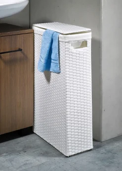 Wäschekorb mit Polyrattan-Geflecht