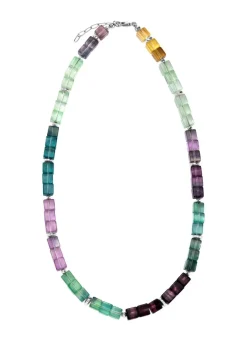 Wunderschöne Garnitur mit Hämatit, beh. und Fluorit in Multicolor