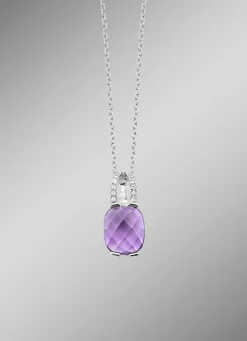 Zauberhafte Eleganz: Anhänger mit echt Amethyst und Ankerkette