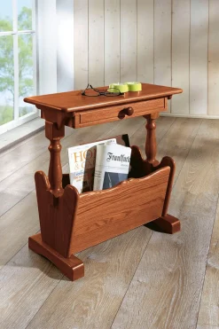 Zeitungstisch aus massivem Eichenholz